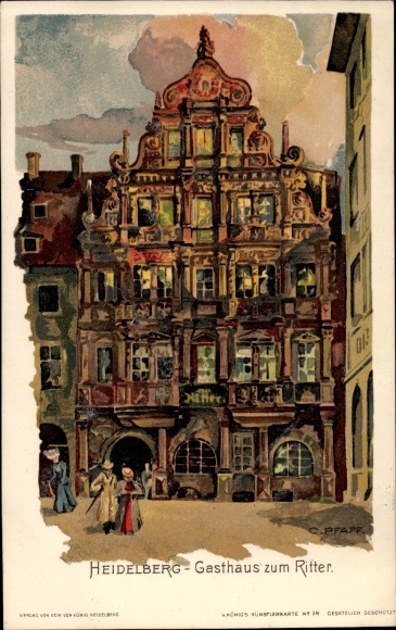 Artist Chromo-Litho Pfaff, C., Heidelberg am Neckar, Inn zum Ritter