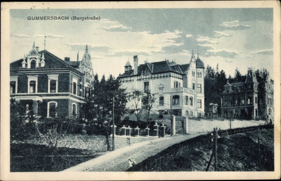 Postcard Gummersbach in the Oberberg district, villas