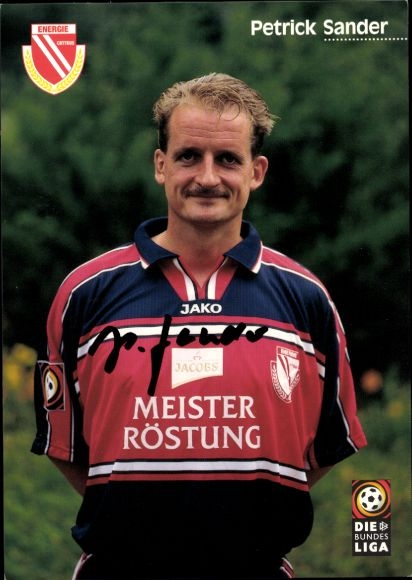 Autogrammkarte Co Trainer Petrik Sander, FC Energie Cottbus, Autogramm