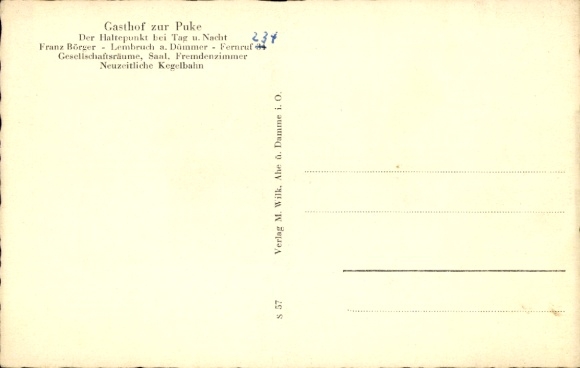 Postcard Lembruch am Dümmersee, Gasthof zur Puke, hall, lounge