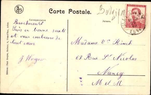 Postcard Arlon Aarlen Wallonia Luxembourg, barracks