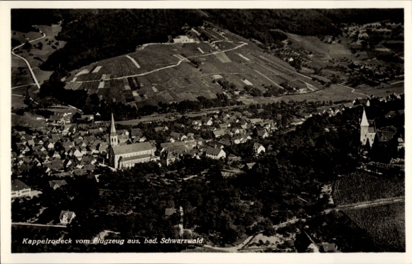 Postcard Kappelrodeck in the Black Forest, aerial photograph