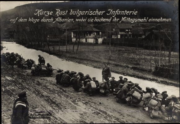 KP Albania, odpoczywająca piechota bułgarska, I wojna światowa