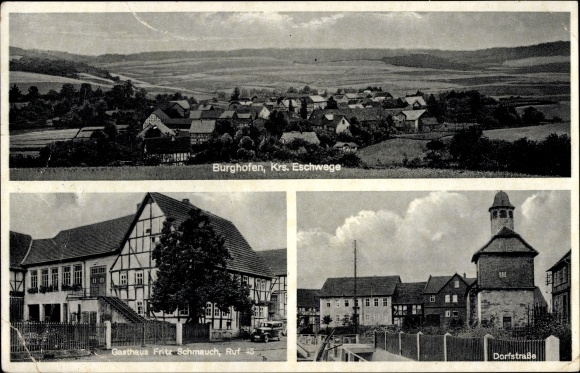 KP Burghofen Waldkappel w Hesji, Dorfstrasse, zajazd, widok całości