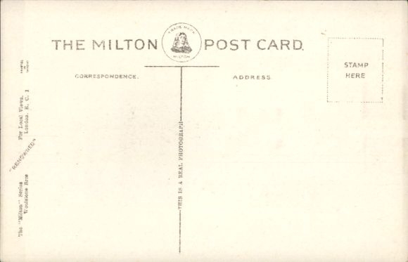Postcard Bouley Bay Channel Island Jersey, landscape with coast, hills, two buildings, path