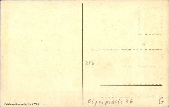 Postcard Olympia Berlin 1936, flags of the participating countries