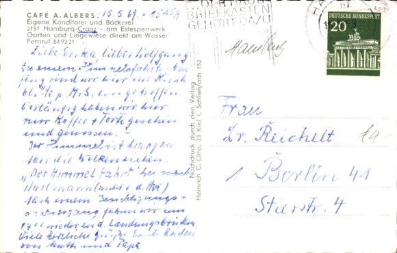 Postcard Hamburg Harburg Cranz, Hafen