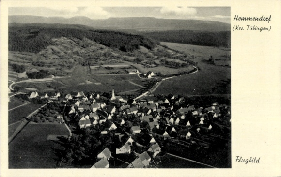 KP Hemmendorf Rottenburg am Neckar, widok lotniczy Hemmendorfu, obszar wiejski, widok budynku