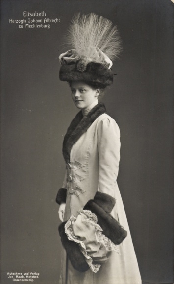 Ak Elisabeth, Herzogin Johann Albrecht zu Mecklenburg, Portrait