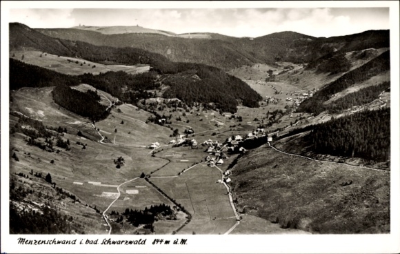 Postcard Menzenschwand St. Blasien in the Black Forest, aerial photograph