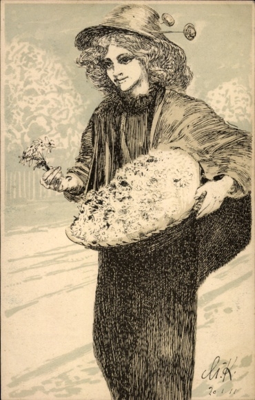 Artist Postcard Klinger, Max, Leipzig in Saxony, Marguerite Day 1911, Meissner & Buch