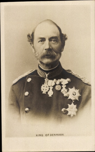 Król Danii Chrystian IX, portret, order