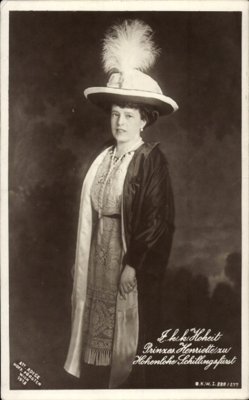 Ak Prinzessin Henriette zu Hohenlohe Schillingsfürst, Portrait