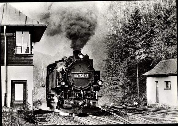 Postcard Kipsdorf Hainsberg Freital in Sachsen, narrow-gauge railway at Kipsdorf station, 991734-5