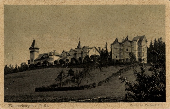 Postcard Finsterbergen Friedrichroda in the Thuringian Forest, Kurhaus Feleenstein, Thuringia, Architecture