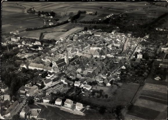 Ak Königshofen Heideland in Thüringen, Fliegeraufnahme