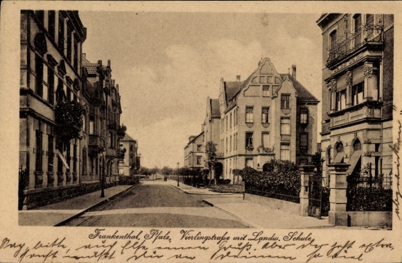 Ak Frankenthal in der Pfalz, Vierlingstraße, Landwirtschaftsschule