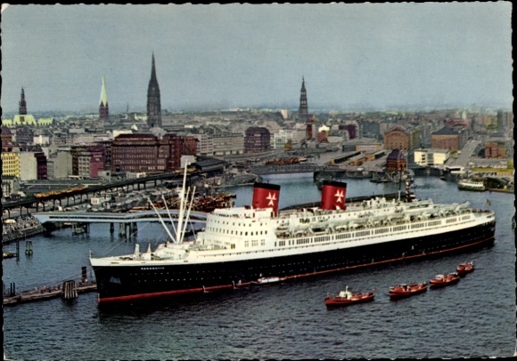 Postcard Hamburg, steamer Hanseatic, Hamburg Atlantic Line