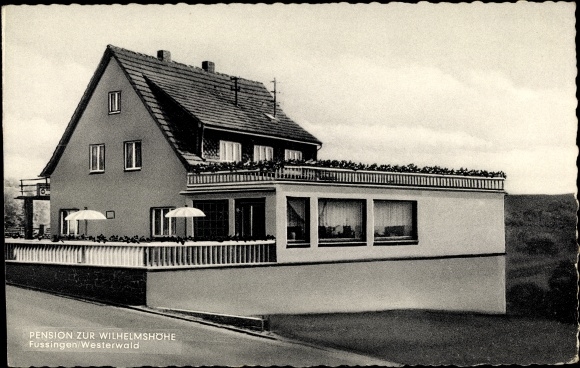 Postcard Fussingen Waldbrunn Westerwald, pension to Wilhelmshöhe