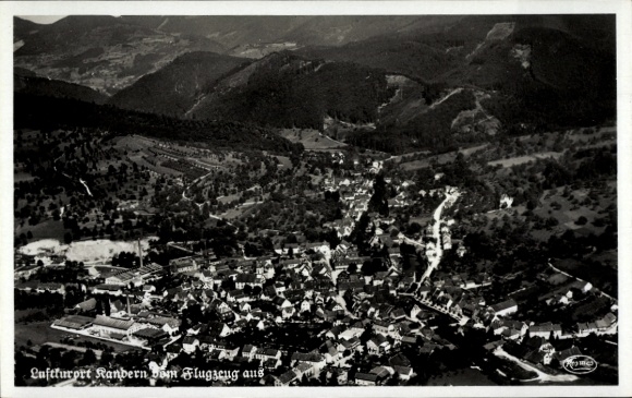 Postcard Kandern in the Black Forest Baden, aerial photograph