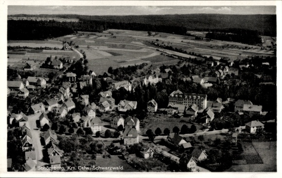 Postcard Schömberg in the Black Forest Württemberg, aerial photograph