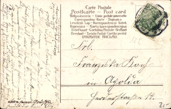 Stamped Postcard Trumpeter of Säckingen, He is only a trumpeter, And yet I am good to him