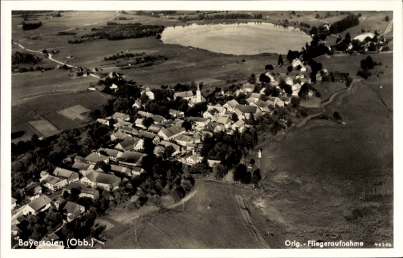 Postcard Bad Bayersoien in Upper Bavaria, aerial photograph