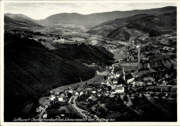 Postcard Unterharmersbach Zell am Harmersbach Black Forest Baden, aerial photograph, Black Forest, Oberharmers