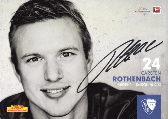 Autogrammkarte Fußballer Carsten Rothenbach, VfL Bochum, Autogramm