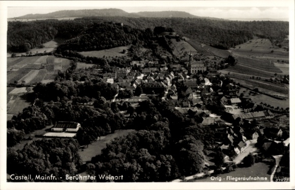 Postcard Castell Unterfranken, aerial photograph