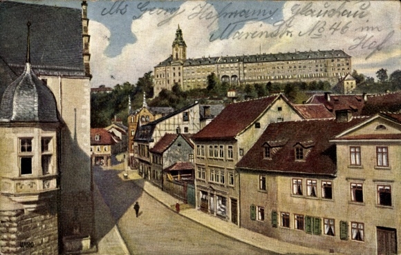 Artist Postcard Rudolstadt in Thuringia, Vorwerksgasse