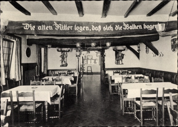 Ak Brüggen in Nordrhein Westfalen, Park Restaurant Burg Brüggen, Innenansicht