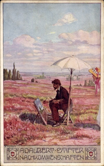 Artist Postcard Kutzer, Ernst, painter, descendants, Adalbert Stifter