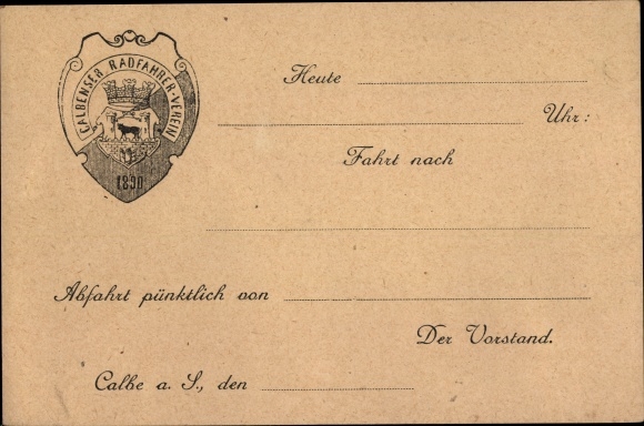 Ak Calbe an der Saale, Calbenser Radfahrer Verein