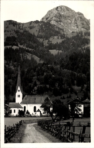 Postcard Bayrischzell in the Mangfall Mountains Upper Bavaria, Church, Mountains