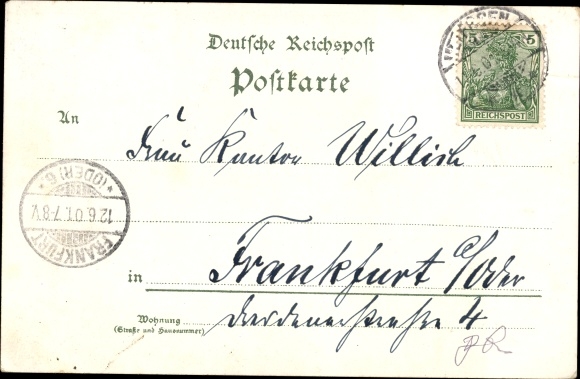 Chromo-Litho Uetersen in Holstein, Düneck Castle, seminary, monastery, port, trading school