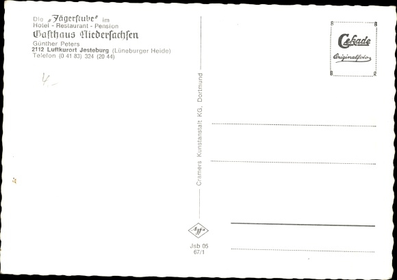 Ak Jesteburg in Nedersaksen, Jägerstube in de herberg in Nedersaksen