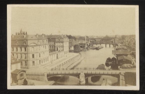 Cdv Photo Strasbourg Strasbourg Alsace Bas Rhin, partial view of the city, bridges over the river Ill