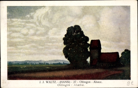 Artist PC Hansi, Jean Jacques Waltz, Oltingen, Alsace, church