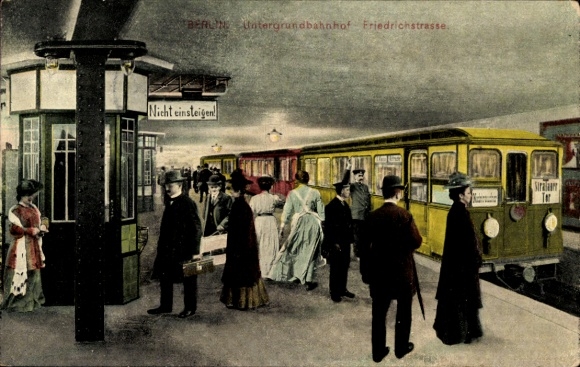 Ak Berlin Mitte, Friedrichstraße, Untergrund Bahnhof, U Bahn Richtung Stralauer Tor