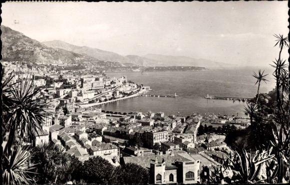 Ak Monte Carlo Monaco, Panorama von Monte-Carlo, Hafenansicht, Cap Martin, Italien