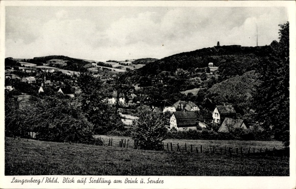 Postcard Langenberg Velbert in the Rhineland, settlement at Brink and transmitter