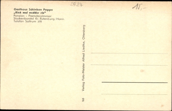 Postcard Stuckenborstel Sottrum in Lower Saxony, ham poppe