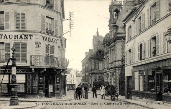 Postcard Fontenay aux Roses Hauts de Seine, Rue et Chateau Boucicaut