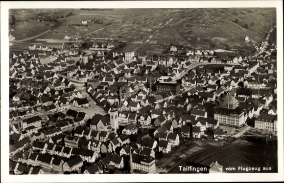 Postcard Tailfingen Albstadt in the Zollernalbkreis, aerial photograph