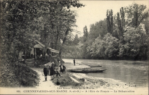 Ak Chennevières sur Marne Val de Marne, die Anlegestelle