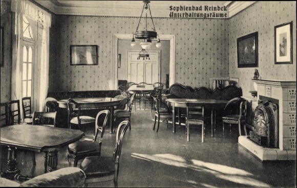 Postcard Reinbek in Schleswig Holstein, Sophienbad, entertainment rooms