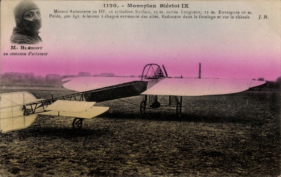 Postcard Monoplan Bleriot IX