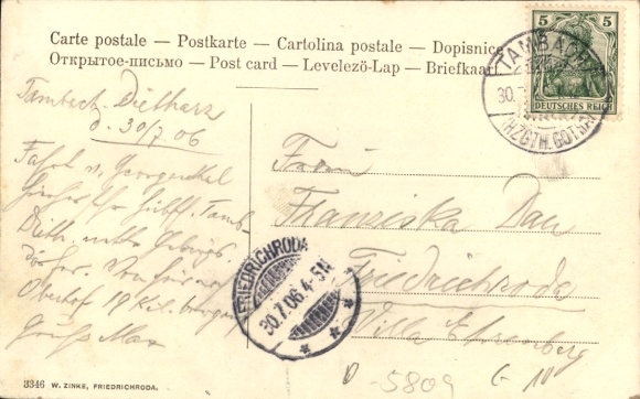 Postcard Tambach Dietharz in Thuringia, mill