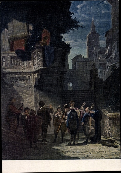 Artist PC Spitzweg, C., serenade, men making music